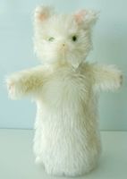Kasperlitheater Weisse Katze Handpuppe