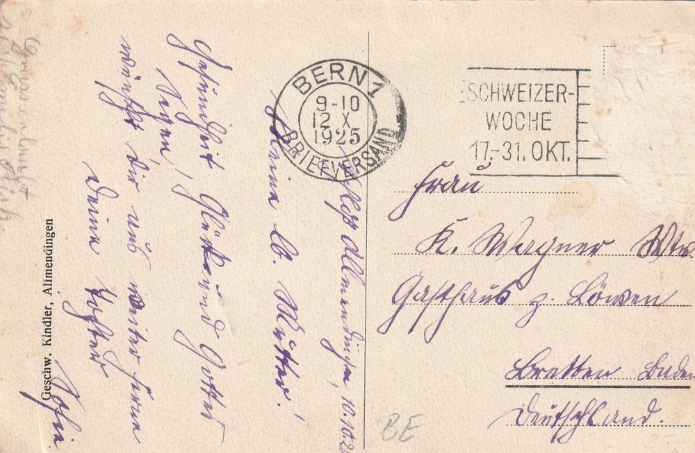 Allmendingen bei Bern Schloss Karte gelaufen 1925 Kaufen auf Ricardo