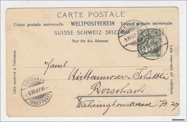 Cartoline postali: Meilen // Dorf Litho 1907 – Usato da Basel venduto da intermezzo12 1