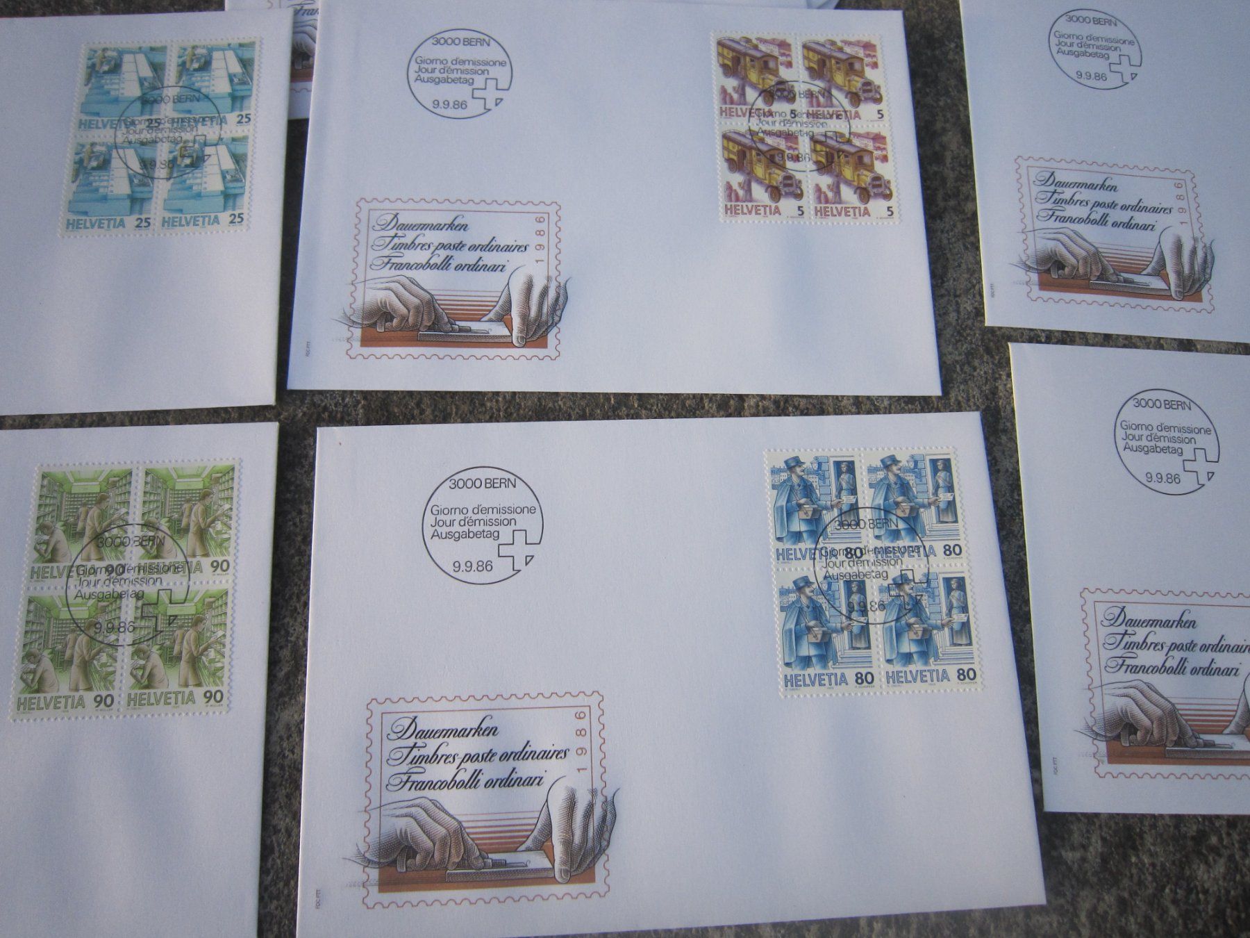 Tutti i francobolli: CH 1986 FDC Serie und einzeln – Usato da Gordola venduto da Polentaefung 3