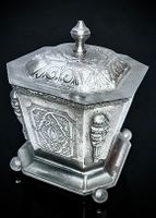 Marokkanische Vintage Schmuckdose versilbert – orientalische