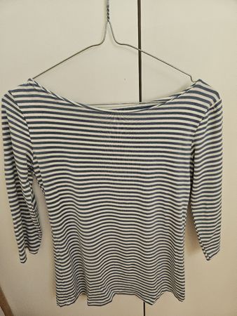DOREMI Langarmshirt gestreift weiss/blau Grösse S 