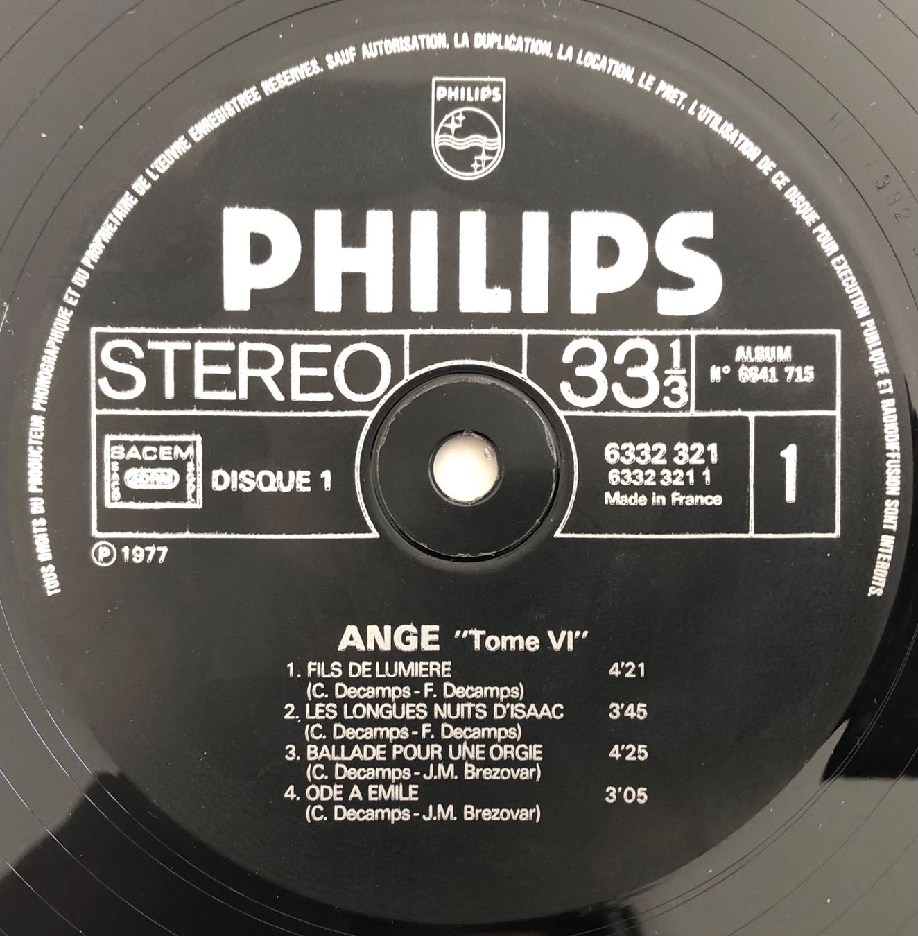 Dischi in vinile: ANGE - TOME VI – Usato da Poliez-Pittet venduto da Newtown-Records 2