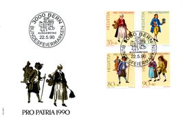 Ersttagscouvert, Ersttagsbrief, Pro Patria 1990