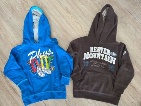 Zwei Kapuzenpullover, Grösse 110/116