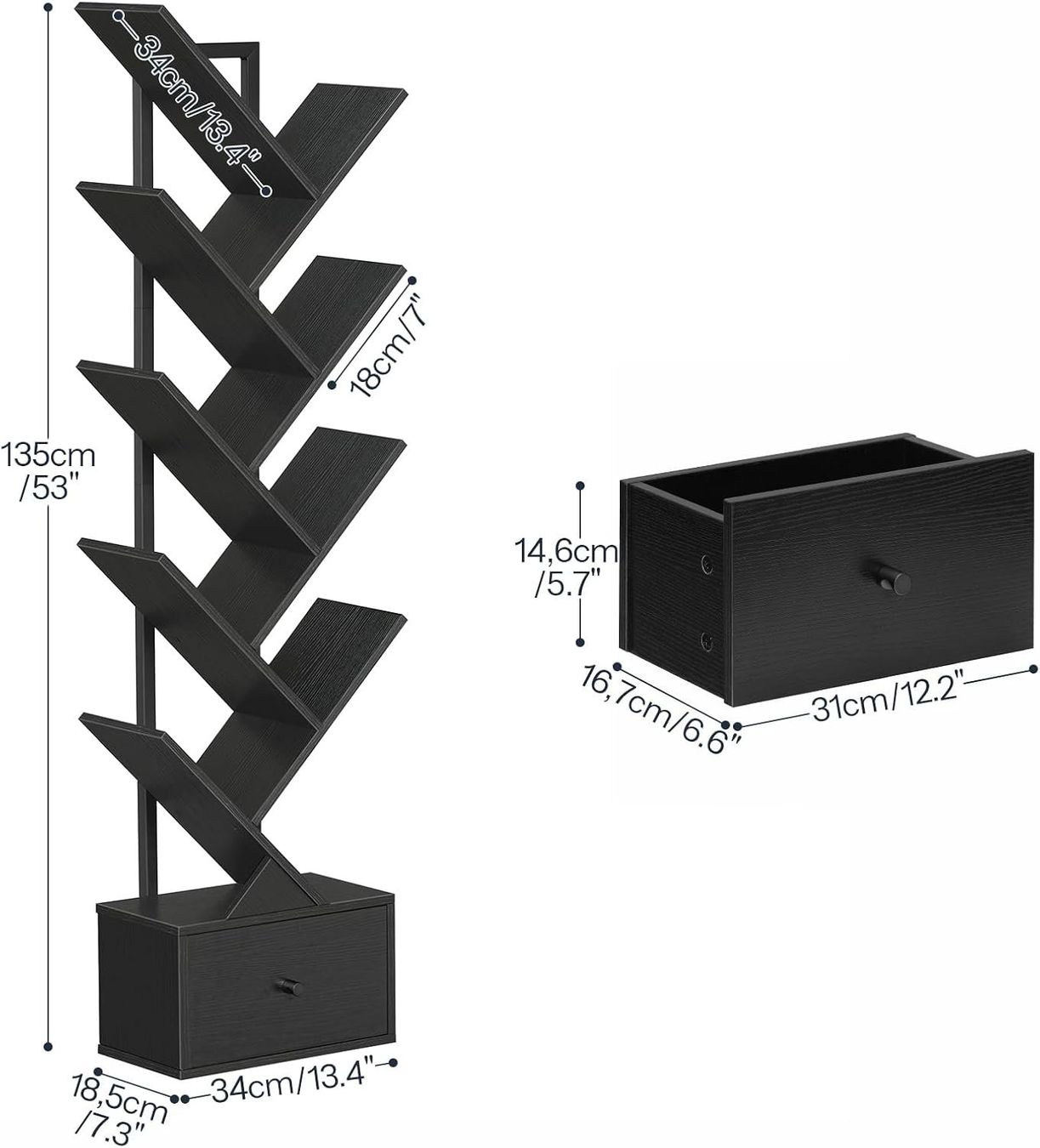 Scaffali: Bücherregal Bücher Bücherturm Standregal mit 9 Ebenen – Nuovo e nell'imballaggio originale da Lachen SZ venduto da sw3zzy 2