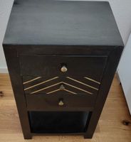 Schrank/Kommode aus Holz, schwarz, mit Goldmuster, vintage