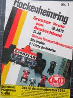 Programm Formel 1 in Hockenheim von 1978 inkl. Eintr.karte