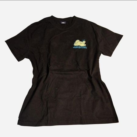 T-Shirt Aqo Studio schwarz mit Print ungetragen Size S