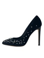 Giuseppe Zanotti Crystal Velvet Pump EU 40 Schwarz