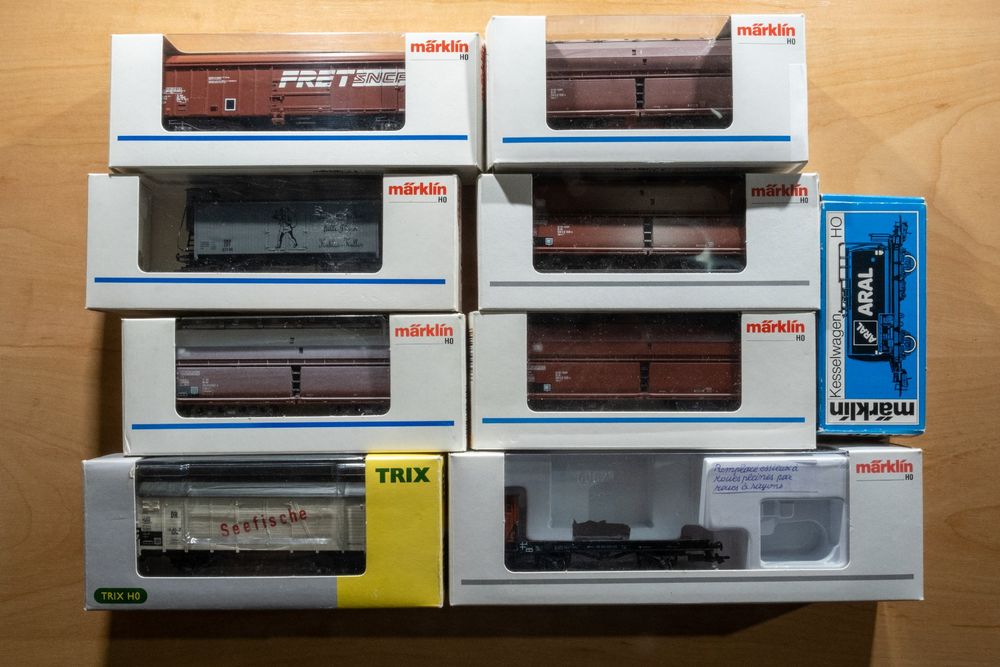 Lot De 6 Wagons Marchandises Märklin HO - ARAL, BANANEN, ERZ (Neufs)