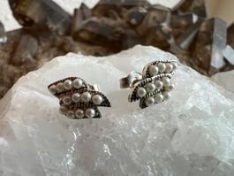 Ohrstecker antik mit Saatperlen  Ø: 2mm  klein u sehr hübsch