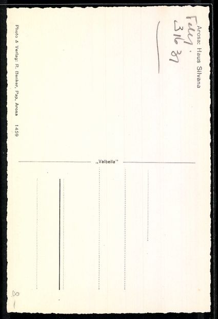 Cartes postales: AK Arosa, Haus Silvana – D'occasion à Berlin par bartko-reher 1