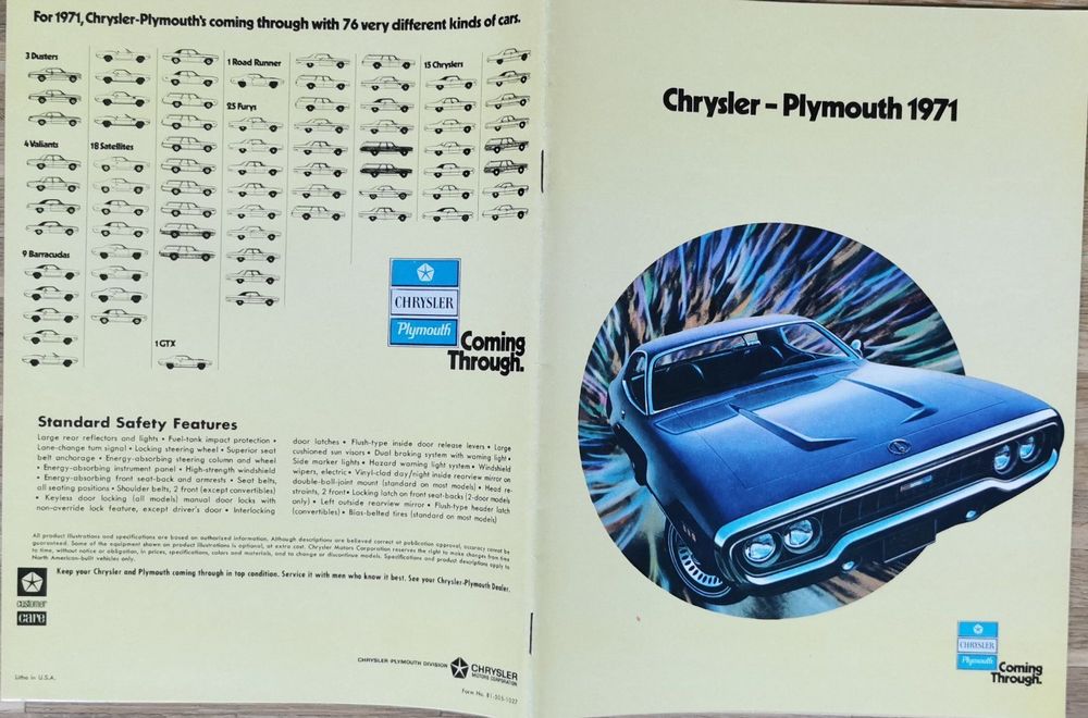 Chrysler Documenti: CHRYSLER - PLYMOUTH  1971 MOPAR – Nuovo (secondo la descrizione) da huenenberg venduto da Suizofelize