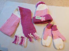 Mädchen Winterset Mütze Schal Handschuhe Hüetliberg Gr.52-54