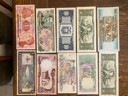 Lot de 10 billets de banque du monde, état d'occasion