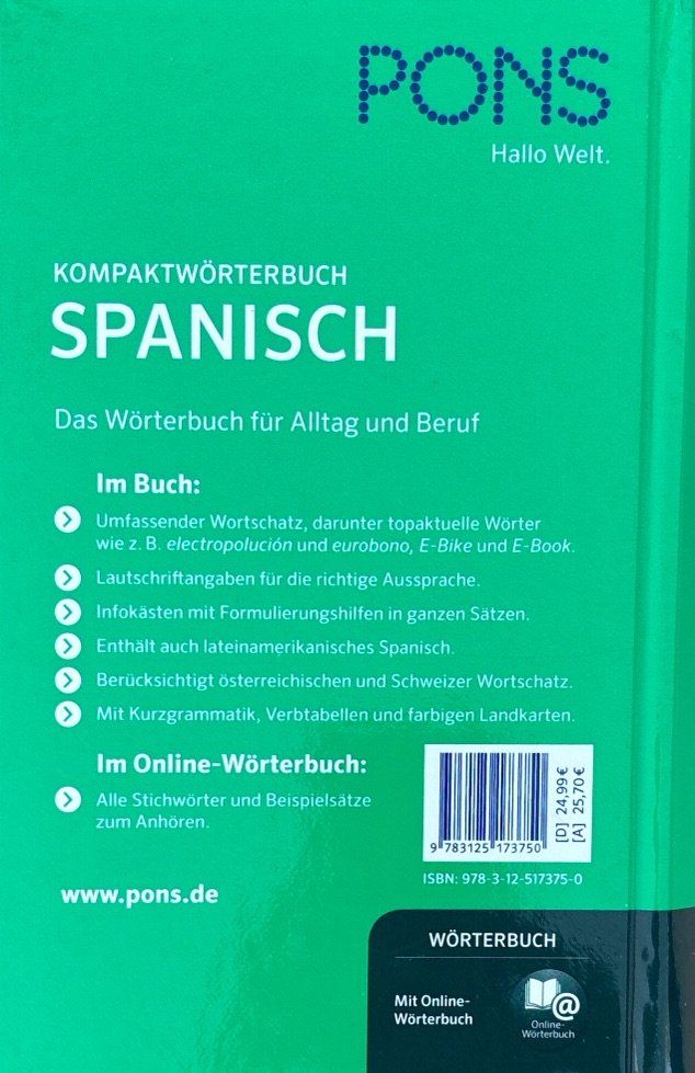 Libri: PONS Kompaktwörterbuch Spanisch - Sp-Dt / Dt-Sp – Nuovo (secondo la descrizione) da Sarnen venduto da Livres 1