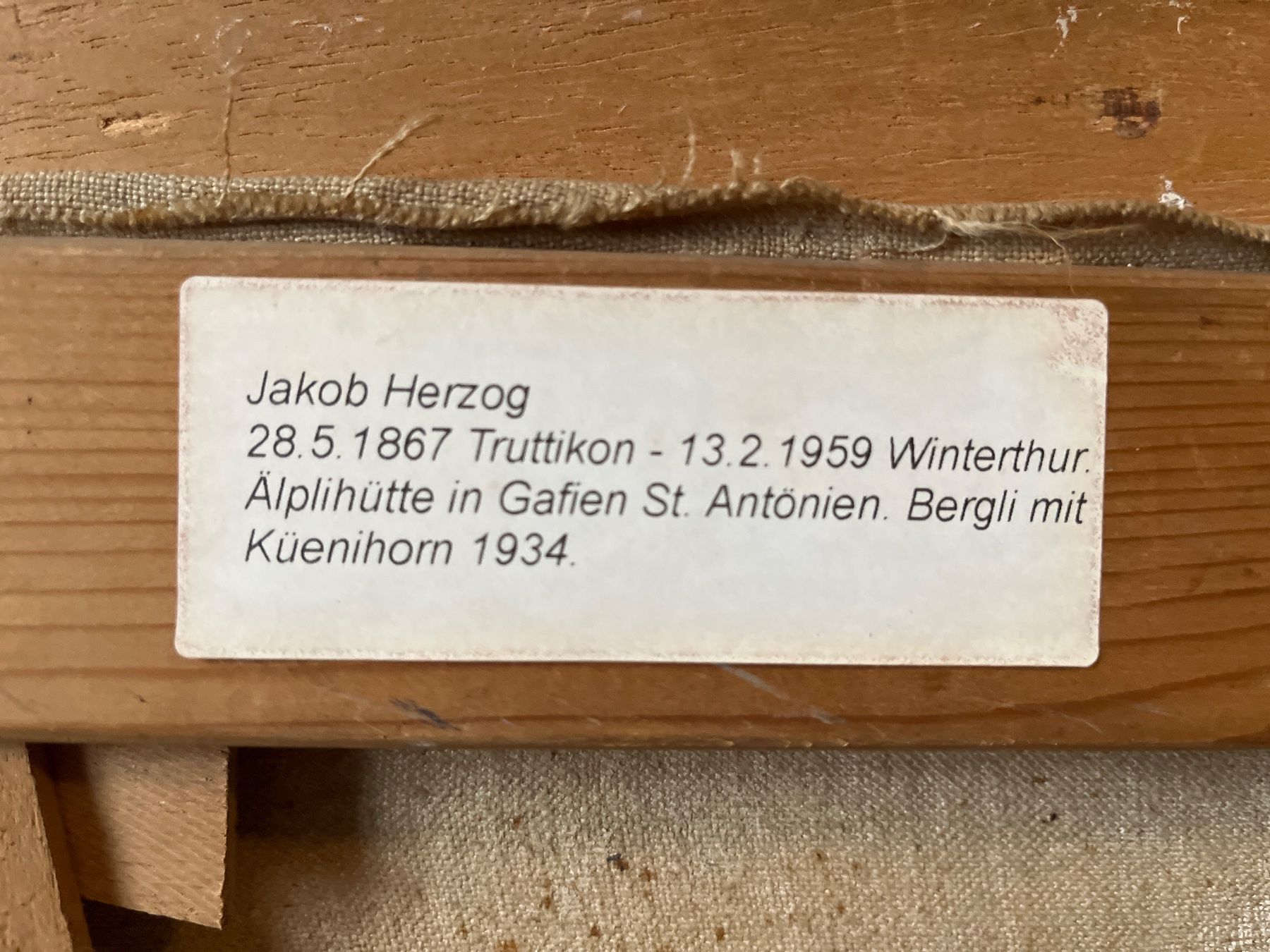 Gemälde: Jakob Herzog Truttikon – Gebraucht aus Untervaz von Kunstegga 4