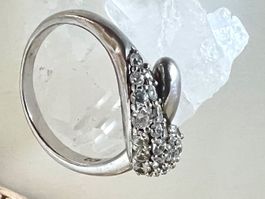 Extravagant Silberring 925 Schlangen-Design Zirkonia Besatz