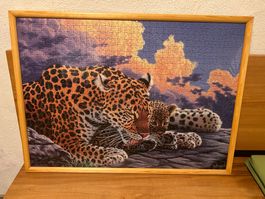 Puzzle Ca 1000 Teile mit Holzrahmen Raubtiere