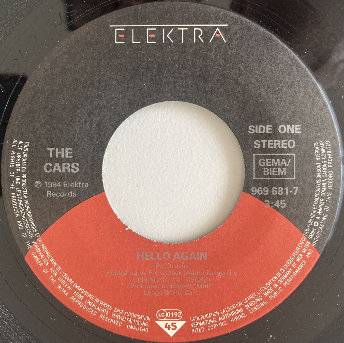 Schallplatten: THE CARS - HELLO AGAIN – Gebraucht aus Bottens von hotter-than-hell 2