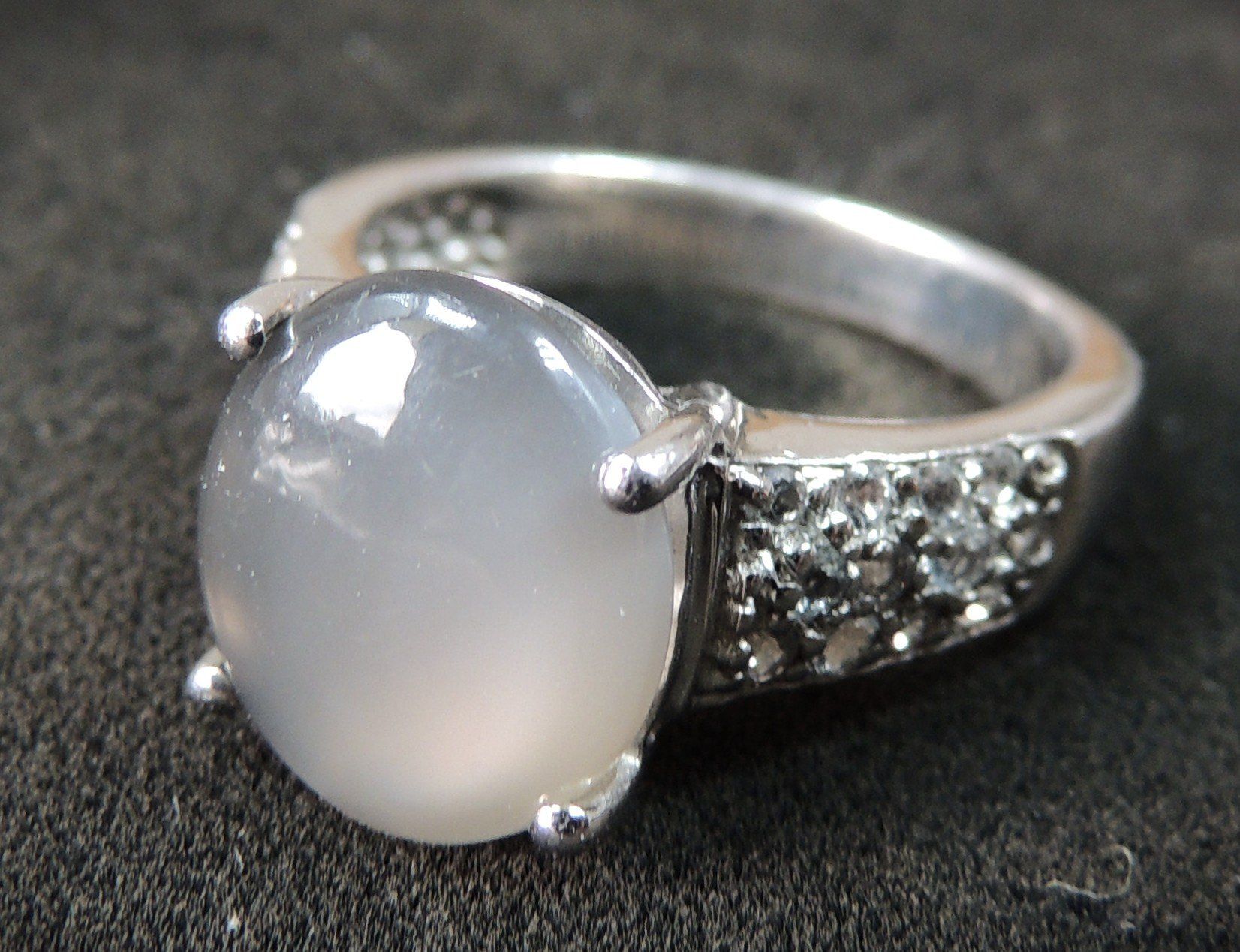 Anelli: Silber 925 Fingerring mit Mondstein und Topas Gr. 54 – Usato da Waldenburg venduto da schaller707