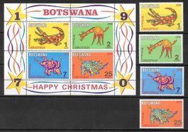 Botswana Serie 67 - 70 + Block Weihnachten ** 3.11.1970