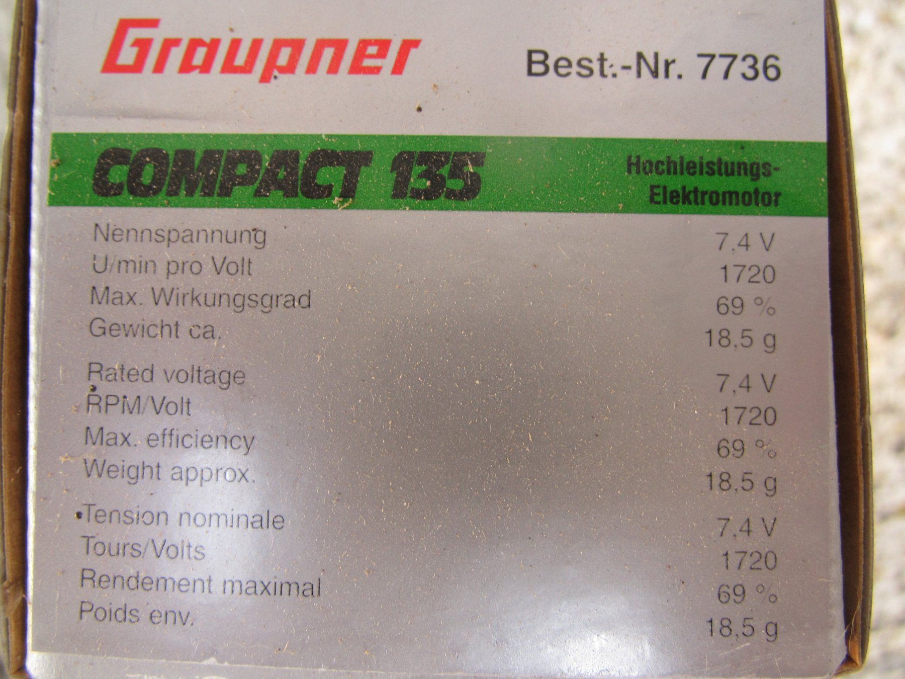 Motoren: Graupner Motor – Neu und originalverpackt aus Willisau von Adam1291