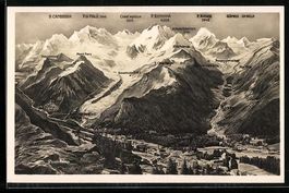 Pontresina, Vogelschau auf Bernina Hospi