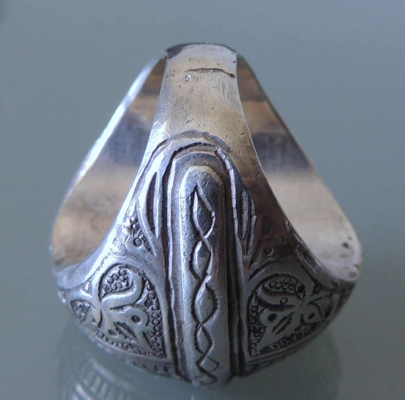 Ringe: Silber 800 Türkis Intaglio Fingerring Gr. 58 – Gebraucht aus Waldenburg von schaller707 5