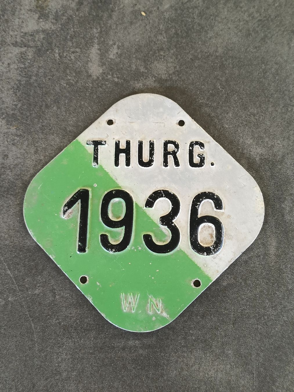 Ecriteaux: Fahrrad Kennzeichen Thurgau 1936 – D'occasion à Brugg AG par Ente015
