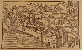 RHEINFELDEN, HOLZSCHNITT UM 1570 AUS DER MÜNSTER-CHRONIK