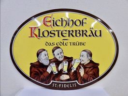 ovales Blechschild Schild Bier EICHHOF KLOSTERBRÄU Werbung