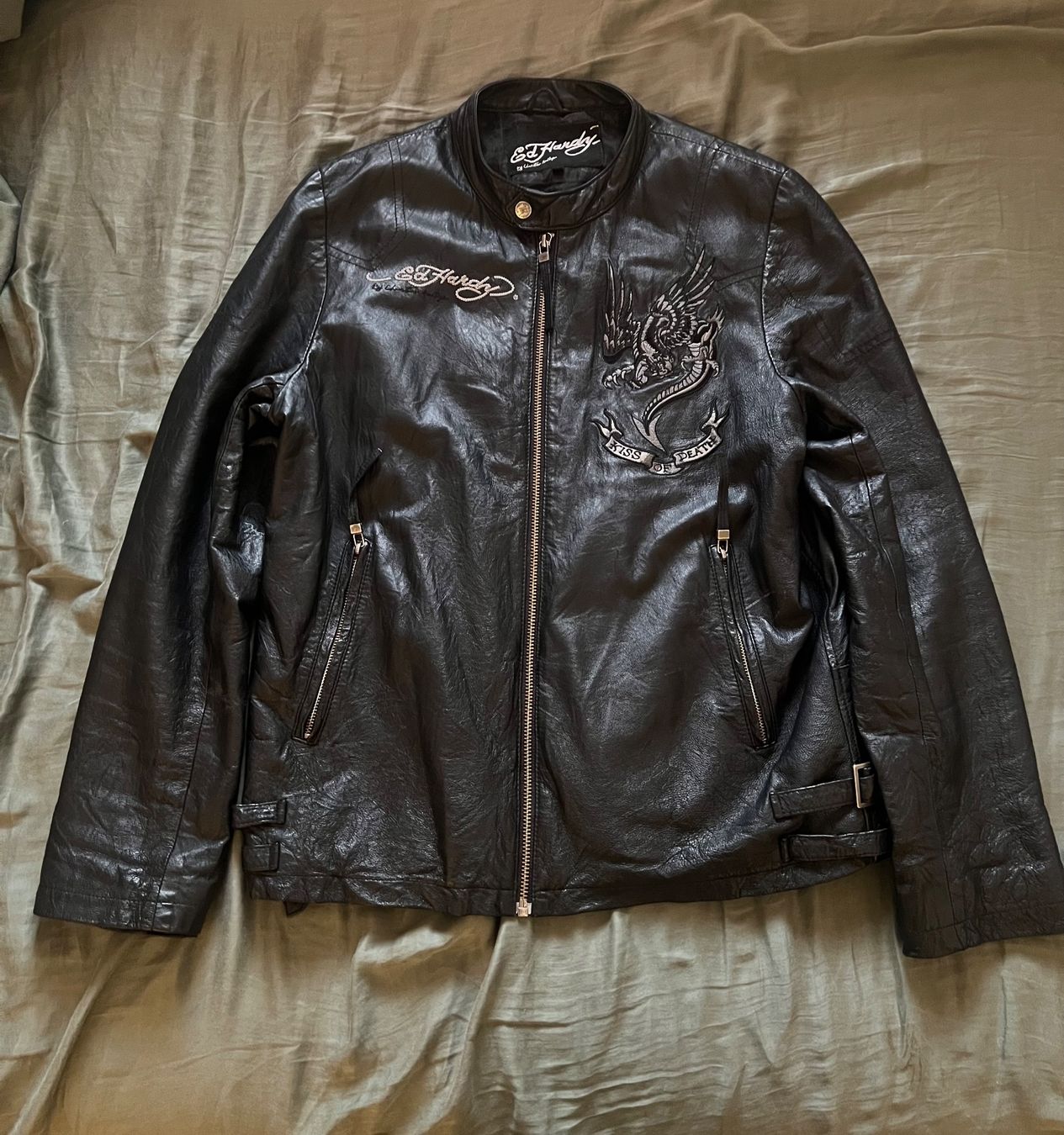 Giacche: Ed Hardy Lederjacke, Gr. M, Schwarz – Usato da Zürich venduto da Levin.S