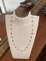 Très Joli collier  jaune aventurines/amethyste 38 cmX6 c
