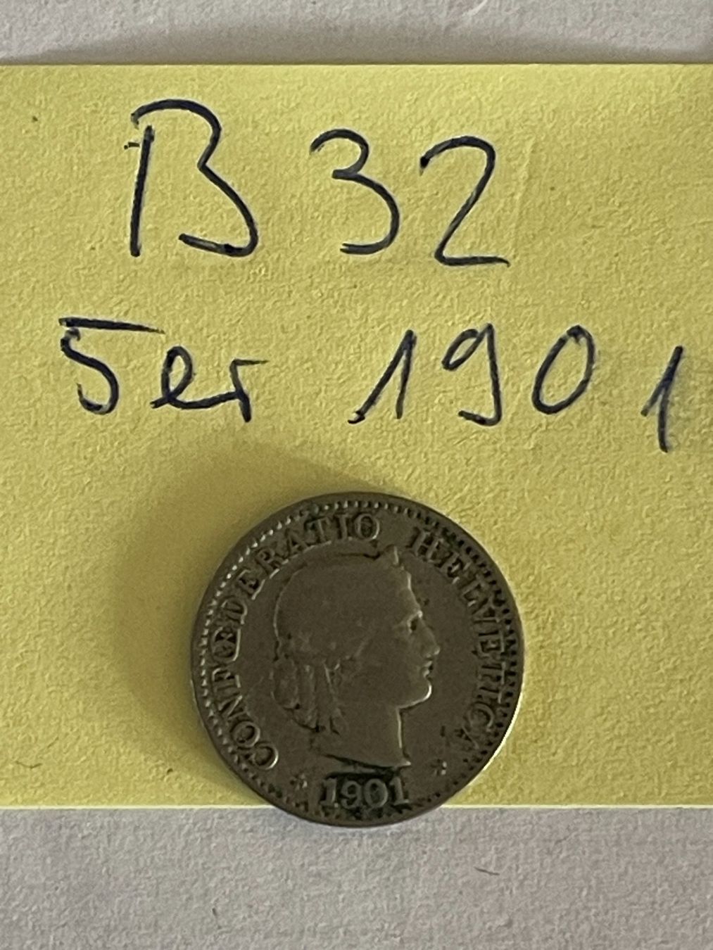 Tutti le monete: 5 Rappen - Schweiz - 1901 – Usato da Niederwil AG venduto da dahu75 1