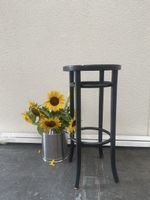Bugholz Barhocker schwarz m Wienergeflecht 