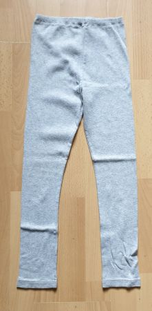 Graue Mädchenleggins Gr. 128 Baumwolle bequem für Herbst