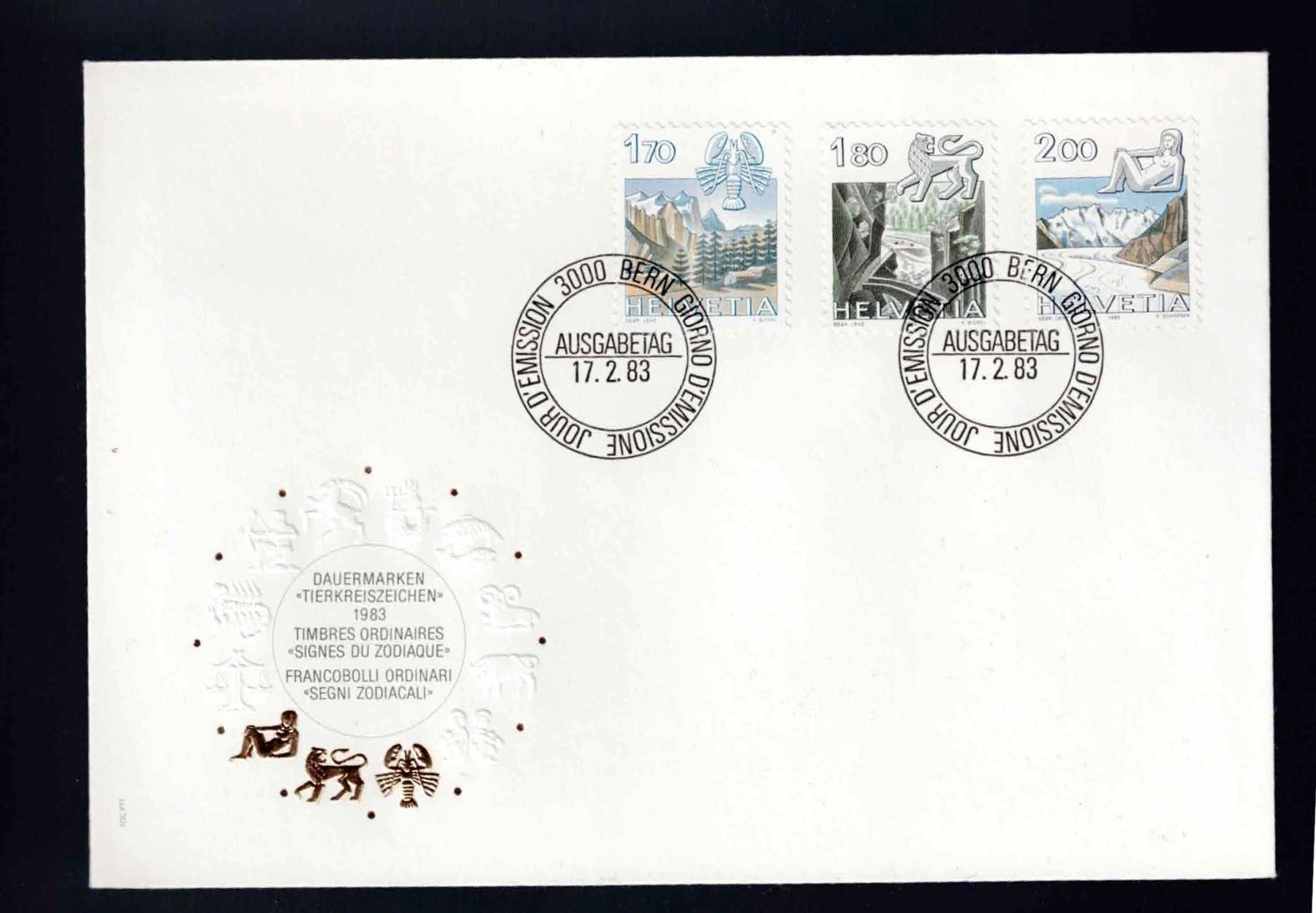 Tutti i francobolli: FDC Satz 1983 Sternzeichen – Usato da Koblenz venduto da Markenhimmel
