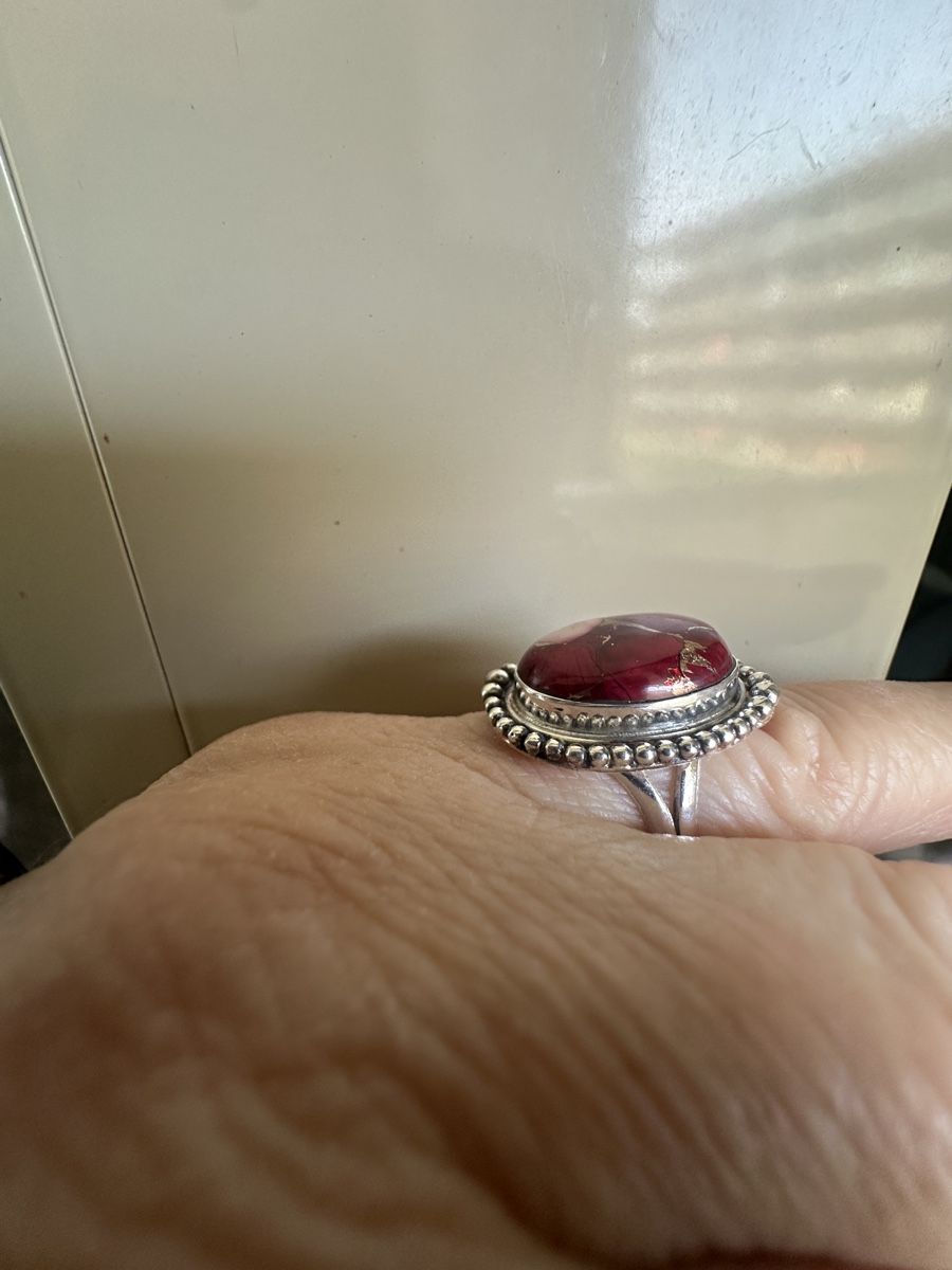 Anelli: Rote Rose Dahlie Kupfer Türkis Silber Ring – Nuovo e nell'imballaggio originale da Kriens venduto da Hortensie6 3