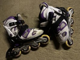 Inline Skates, Inlineskates, Rollschuhe, Gr. 33-36,Lila/Weis