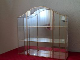 Vitrinenschrank Glas Messing antik Wandmontage 3 Etagen g...