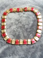 Vintage schickes Gold/Email Halsband, Collier, 60er