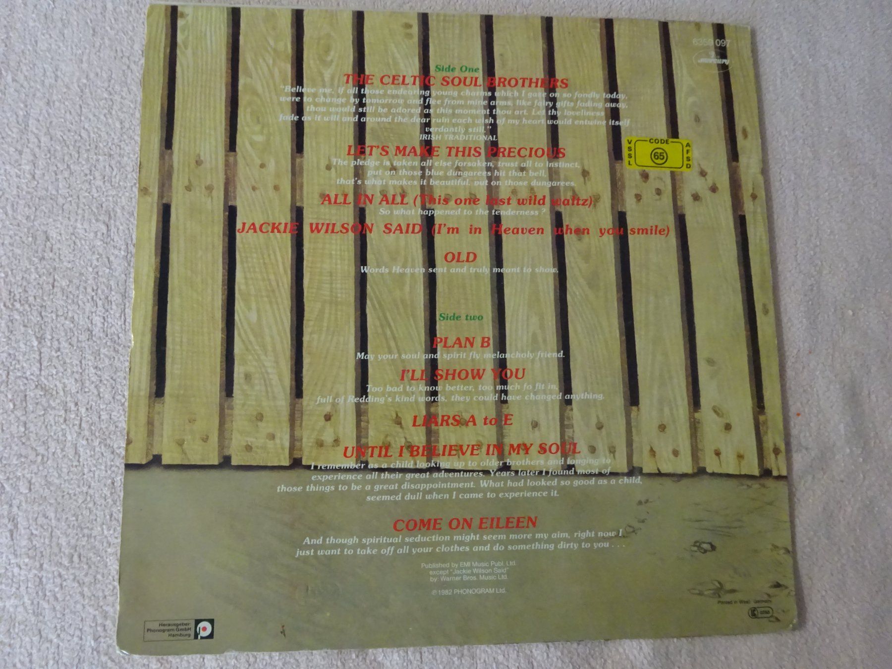 Schallplatten: DEXYS MIDNIGHT RUNNERS ** COME ON EILEEN ** SOUL REBELS – Gebraucht aus Luzern von xrayspex99 3