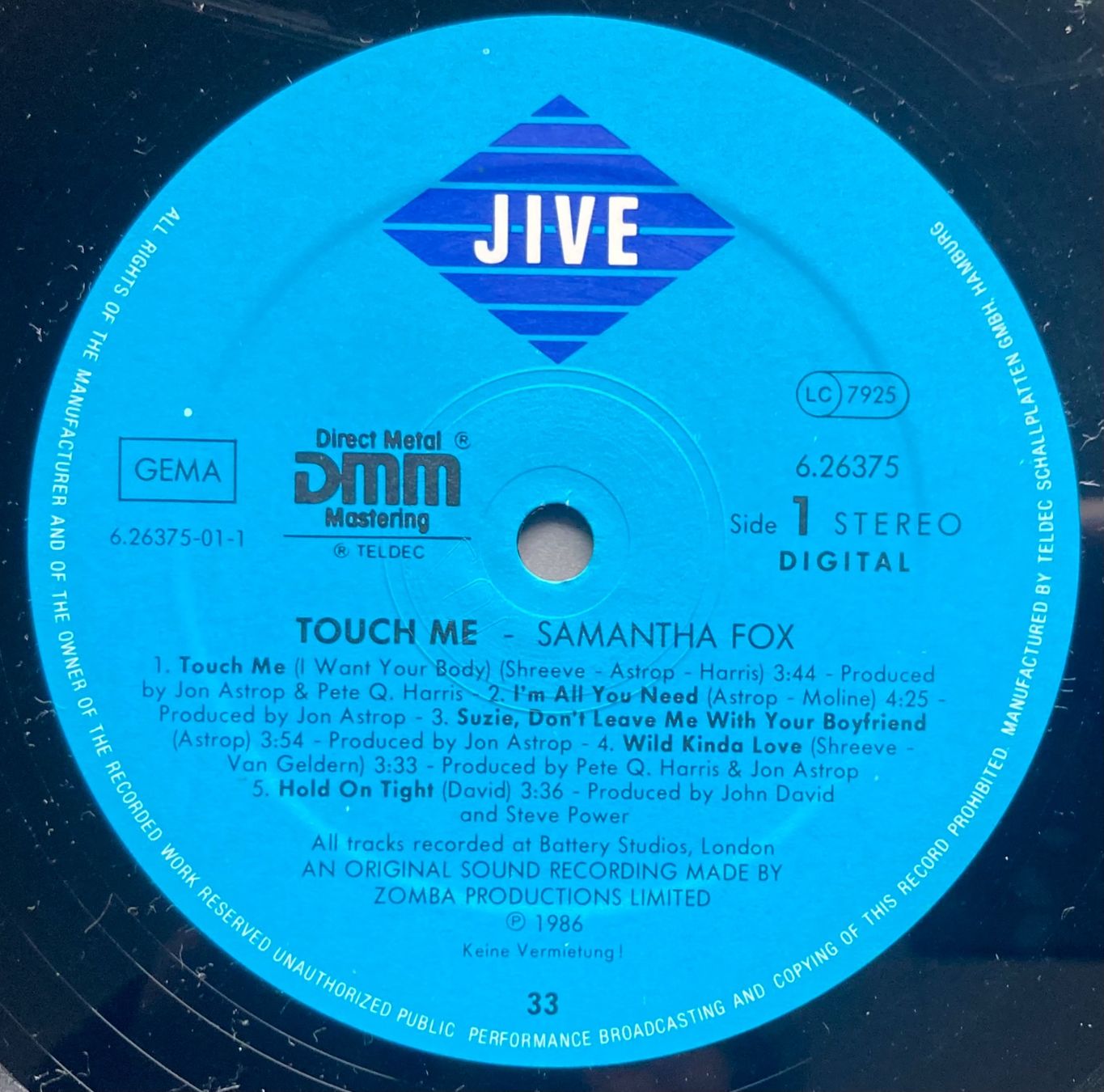 Dischi in vinile: SAMANTHA FOX - TOUCH ME – Usato da Poliez-Pittet venduto da Newtown-Records 2