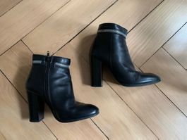 MAX - Leder Stiefelette schwarz 35