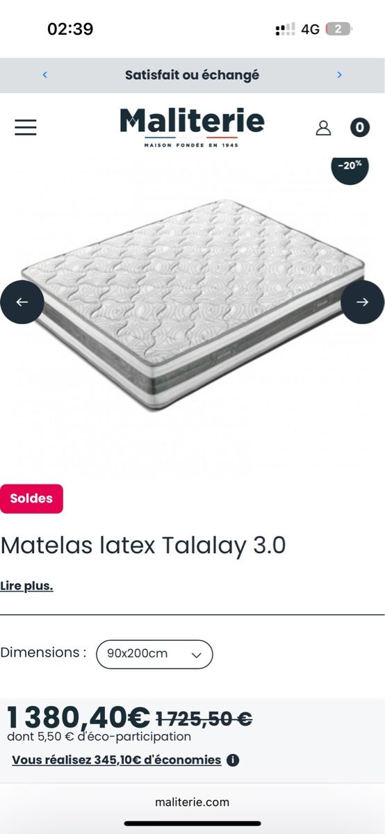 Matelas: 90X200 singole bed . Silver ressort  – Neuf (Voir description) à Dornach par ami_w98y