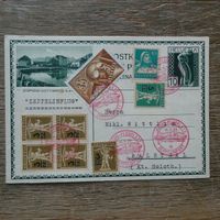 1929  interessante CH - FLUGPOST - Karte / ZEPPELINPOST !!