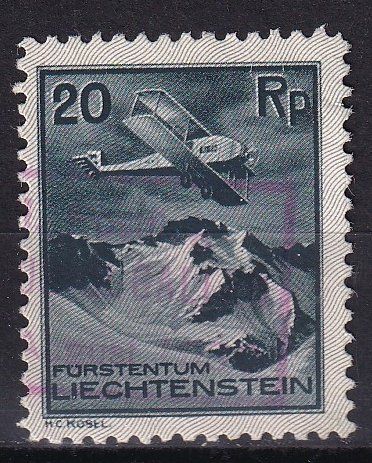 Alle Briefmarken: Liechtenstein Flugpostmarke F2 gestempelt – Neu (gemäss Beschreibung) aus Olten von clotaldi