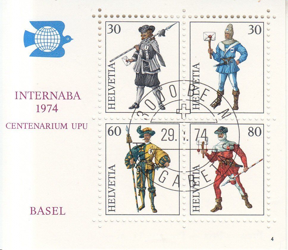 Tutti i francobolli: SBK W50 mit ET, Block Nr. 4 von 1 - 15 – Usato da Bürglen TG venduto da StampGraf